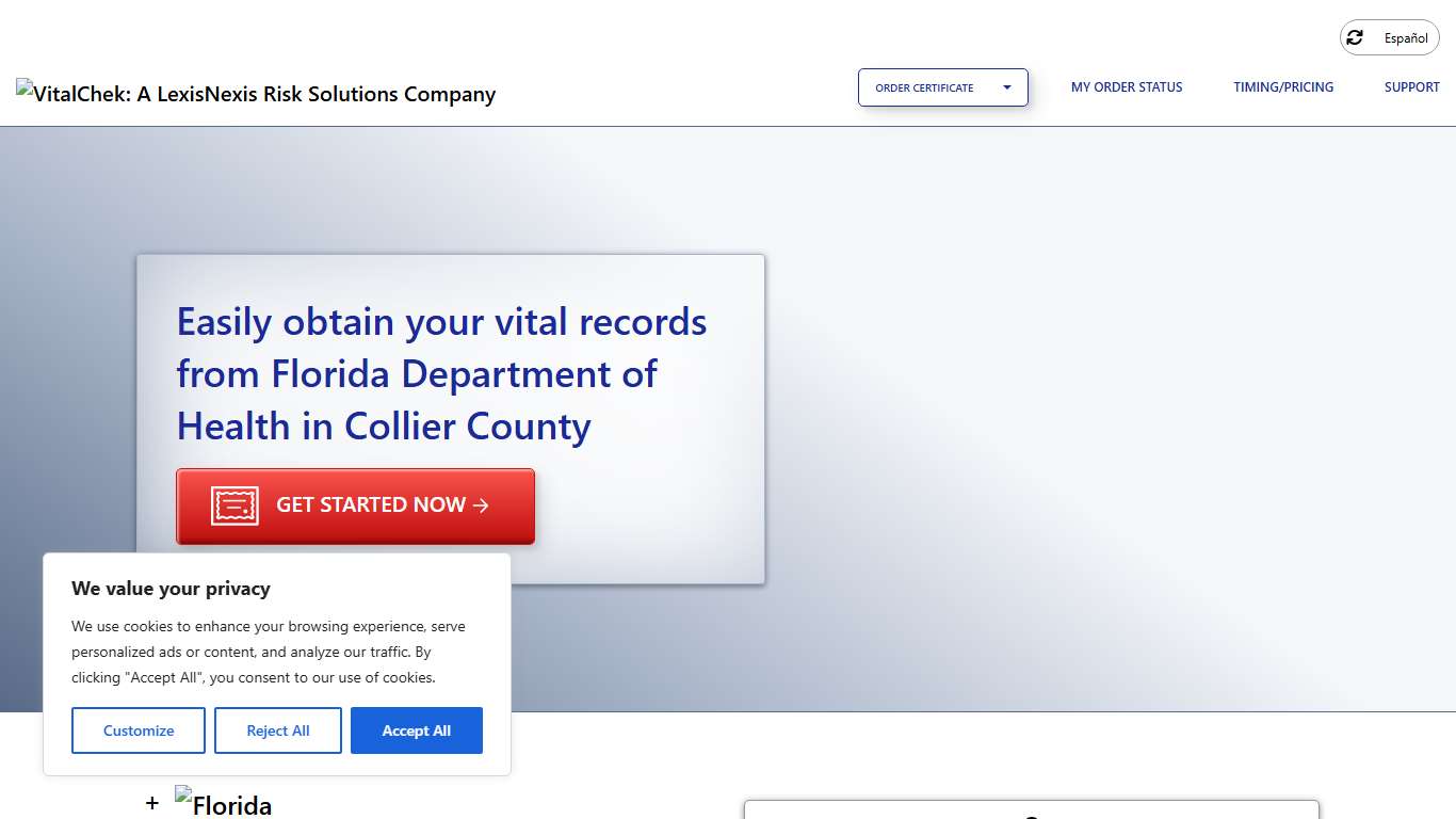 Florida Department of Health in Collier County (FL) | Order Certificates - VitalChek